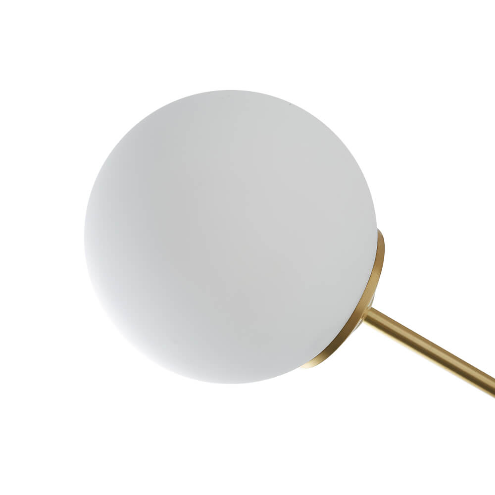 Spheralis Mid-Century Messing-Opalglas-Kronleuchter