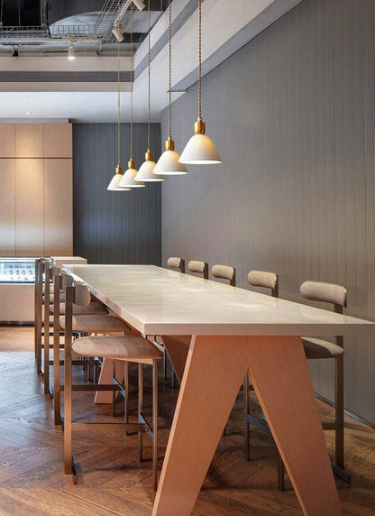 Gerippte keramische Kupfer-Pendelleuchte