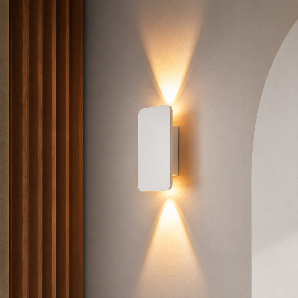 Rechteckige Metall-LED-Wandleuchte