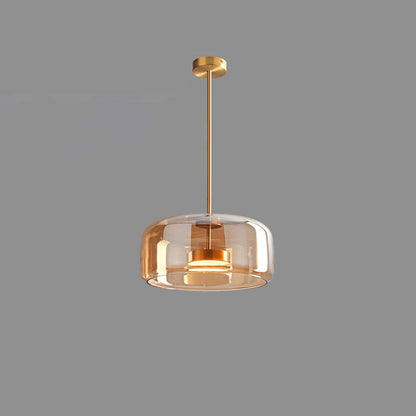 Handgeblasene Pendelleuchte mit Glasglocke
