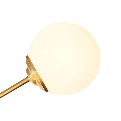 Spheralis Mid-Century Messing-Opalglas-Kronleuchter