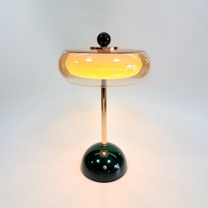 Calvento Art-déco-Glas-Tischleuchte