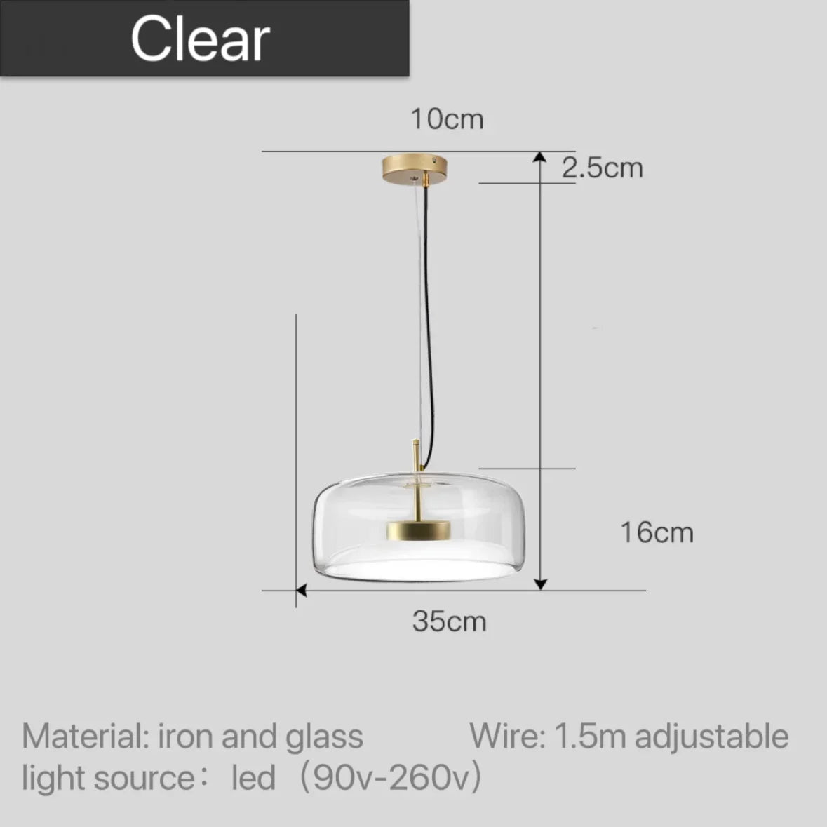 Getöntes Glas-Pendelleuchte Lumira Nordic