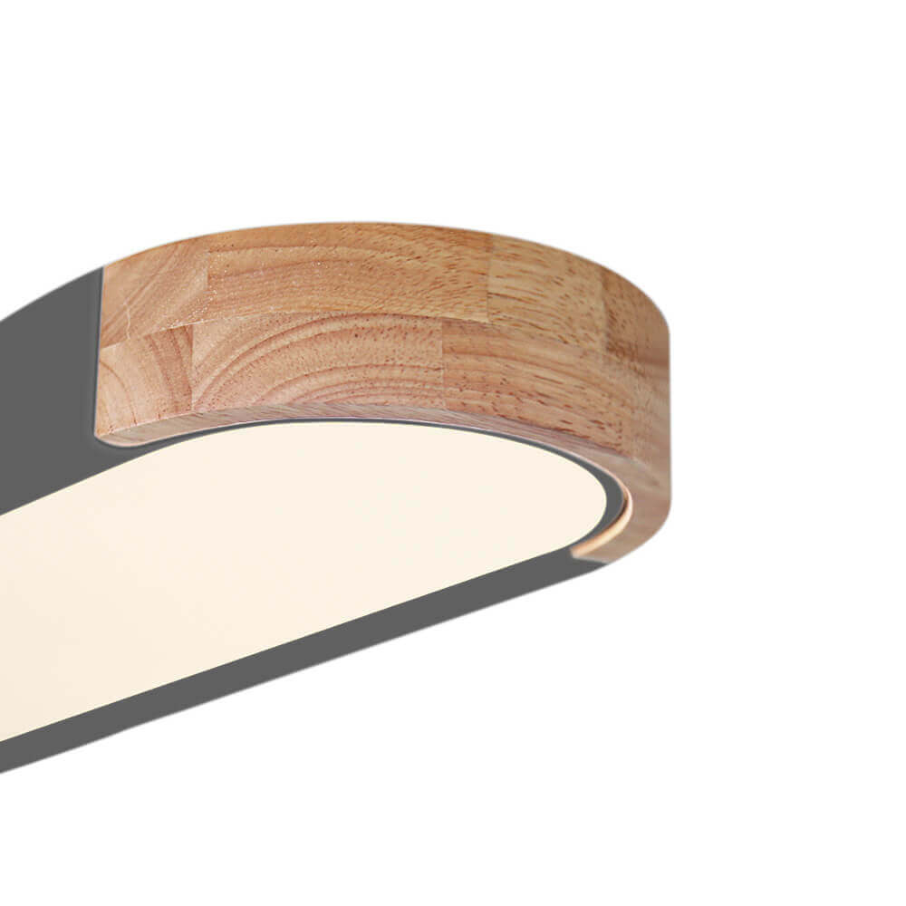 Ovalyn minimalistischer ovaler LED-Deckenleuchte aus Holz