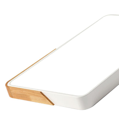 Quadrova rechteckige skandinavische LED-Deckenleuchte aus Holz