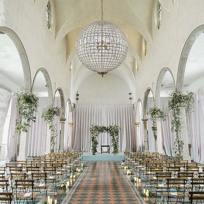 Crystavelle Regency-Messing-Kristallkugel-Kronleuchter