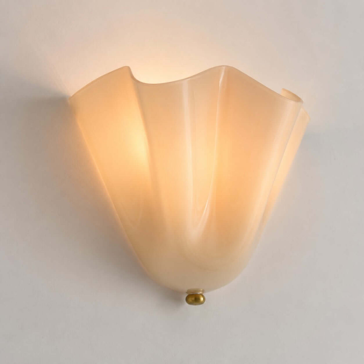 Wandleuchte aus Drapé-Glas