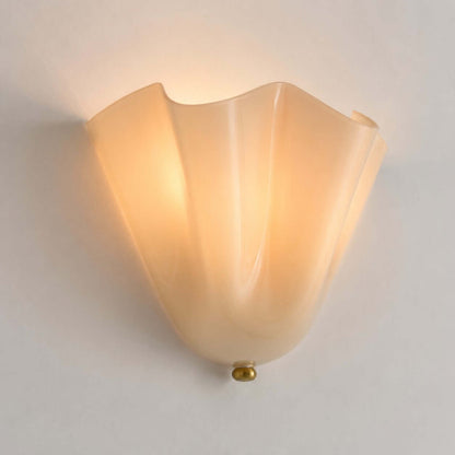 Wandleuchte aus Drapé-Glas