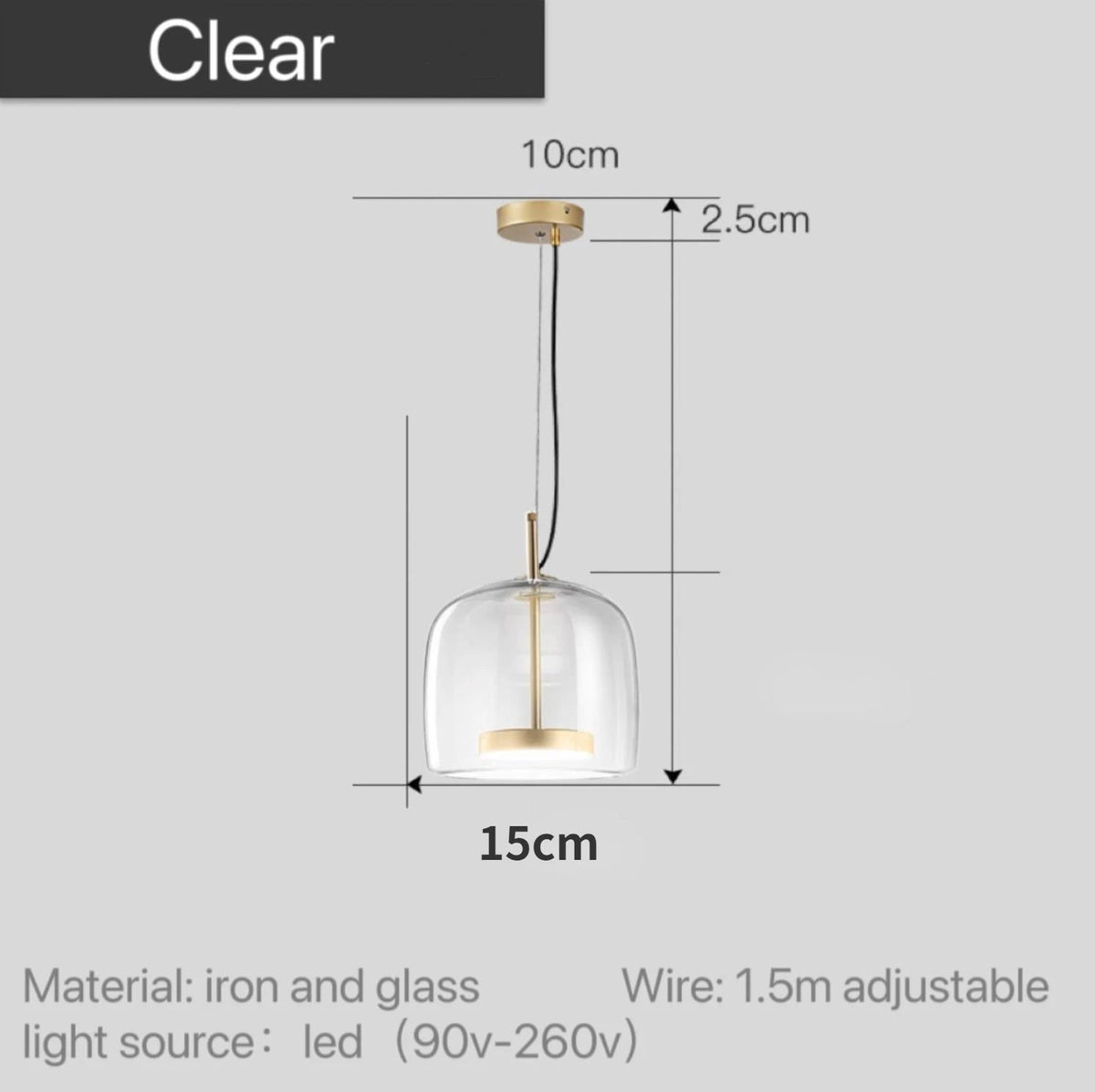 Getöntes Glas-Pendelleuchte Lumira Nordic