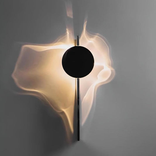 Skulpturale Spiegel-Disc-Wandleuchte