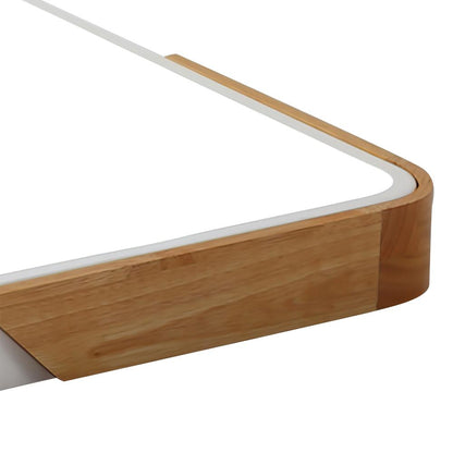 Quadrova rechteckige skandinavische LED-Deckenleuchte aus Holz
