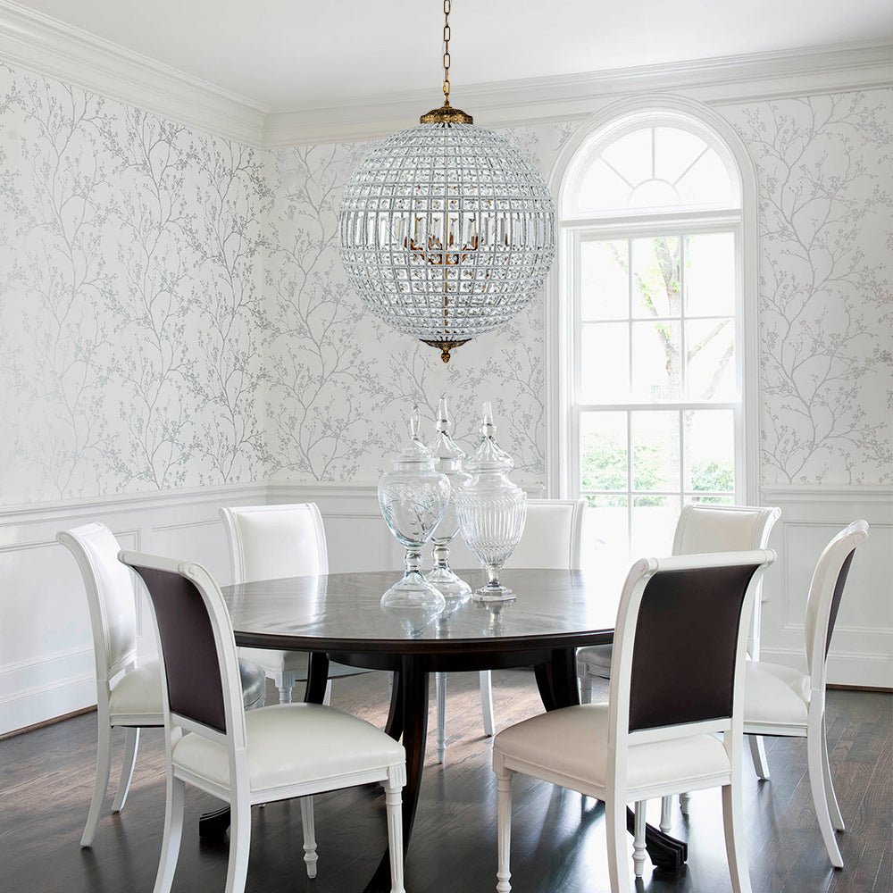 Crystavelle Regency-Messing-Kristallkugel-Kronleuchter