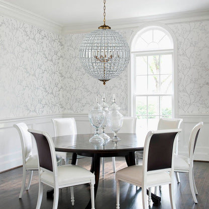 Crystavelle Regency-Messing-Kristallkugel-Kronleuchter