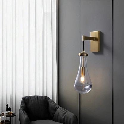 Tropfenförmige Glas-Wandleuchte