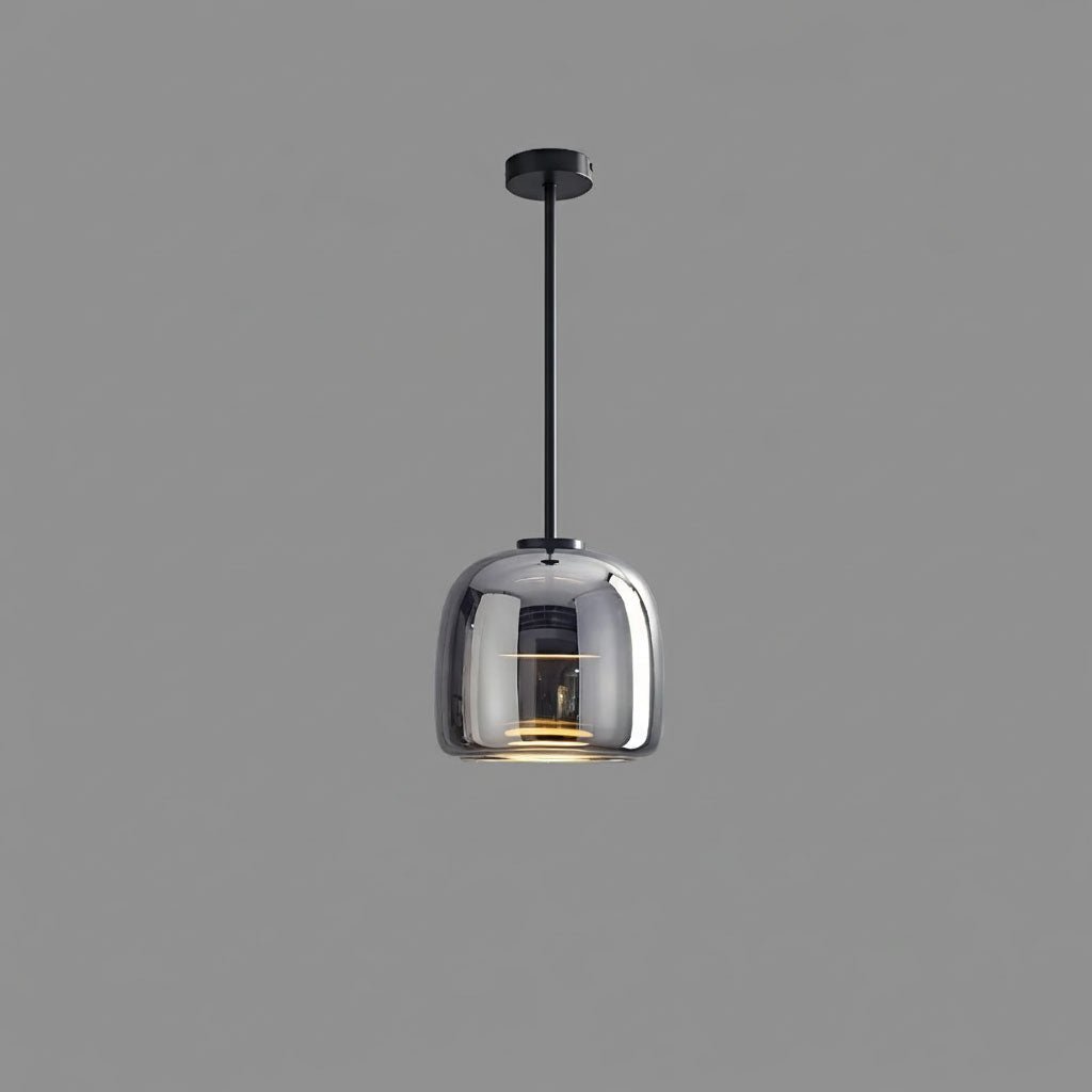 Handgeblasene Pendelleuchte mit Glasglocke