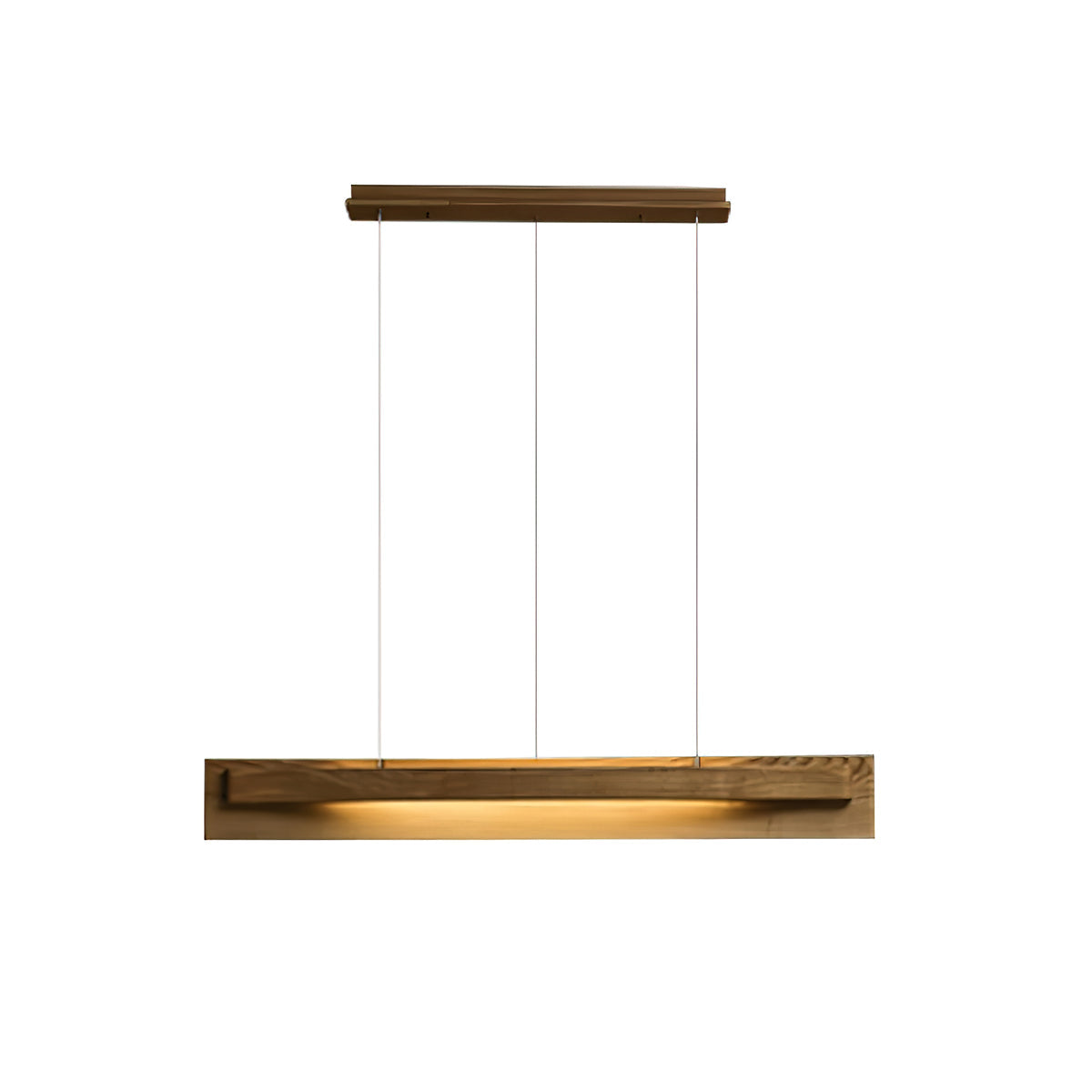 Lineare Holz-LED-Pendelleuchte