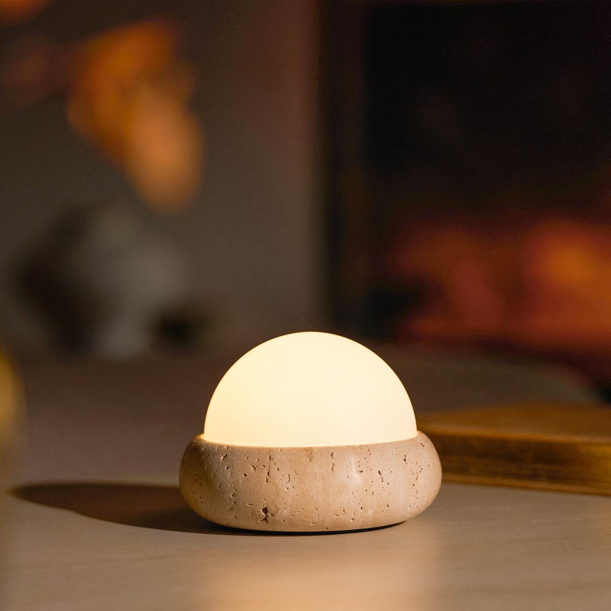 Orlando Wabi-Sabi-Travertin-Tischlampe