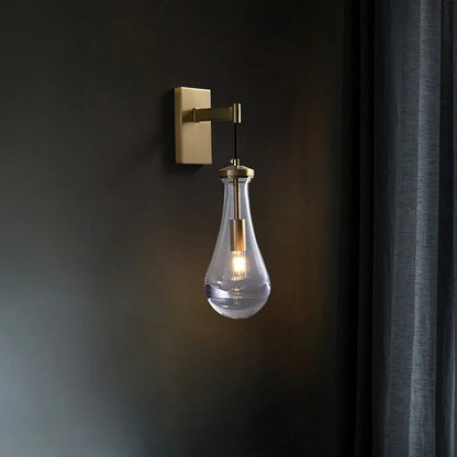 Tropfenförmige Glas-Wandleuchte