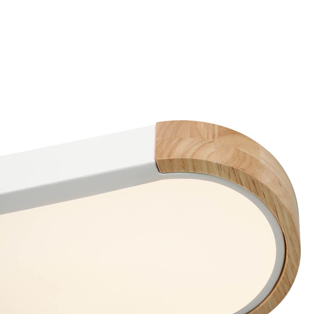 Ovalyn minimalistischer ovaler LED-Deckenleuchte aus Holz