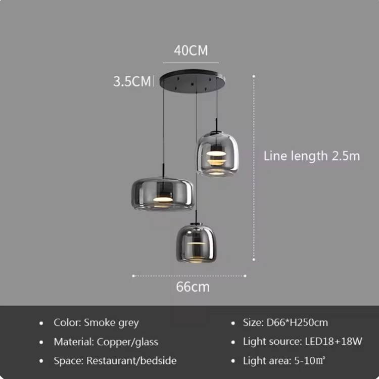 Getöntes Glas-Pendelleuchte Lumira Nordic