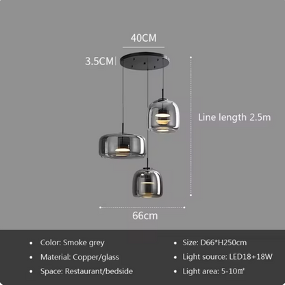 Getöntes Glas-Pendelleuchte Lumira Nordic