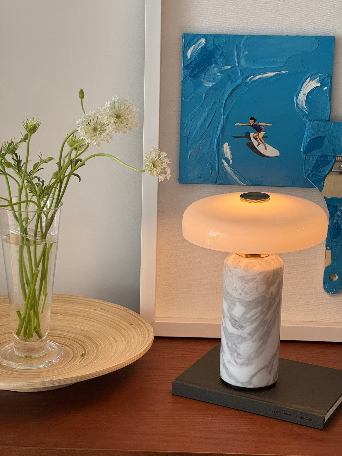 Vestara Art-déco-Marmor-Tischlampe