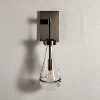 Tropfenförmige Glas-Wandleuchte