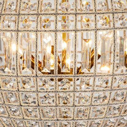 Crystavelle Regency-Messing-Kristallkugel-Kronleuchter