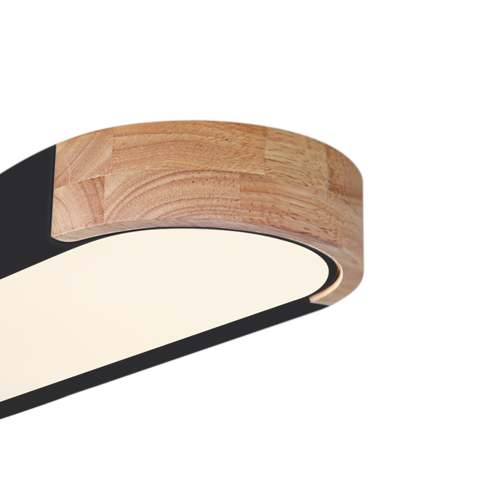 Ovalyn minimalistischer ovaler LED-Deckenleuchte aus Holz