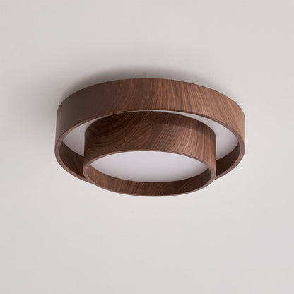 Deckenleuchte „Walnuss-Spiralring“