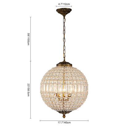Crystavelle Regency-Messing-Kristallkugel-Kronleuchter