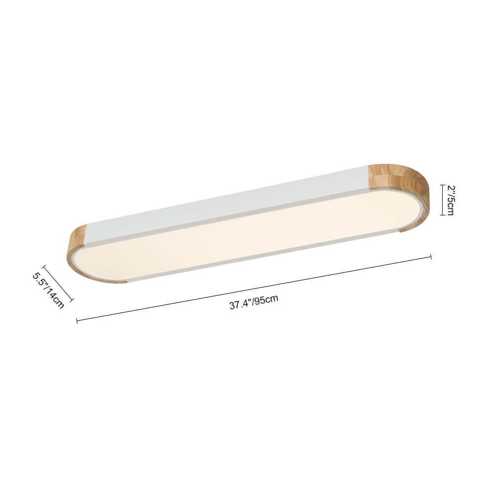 Ovalyn minimalistischer ovaler LED-Deckenleuchte aus Holz