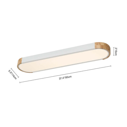 Ovalyn minimalistischer ovaler LED-Deckenleuchte aus Holz