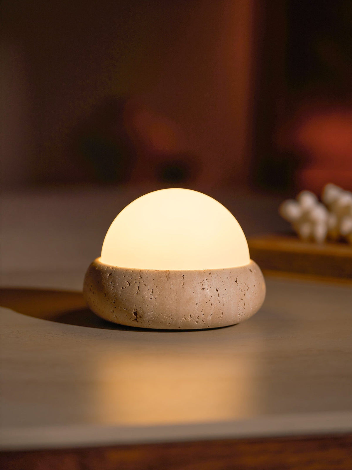 Orlando Wabi-Sabi-Travertin-Tischlampe