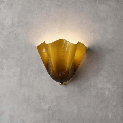 Wandleuchte aus Drapé-Glas