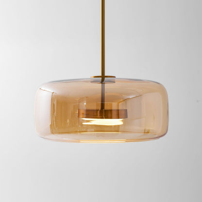 Handgeblasene Pendelleuchte mit Glasglocke