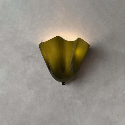 Wandleuchte aus Drapé-Glas