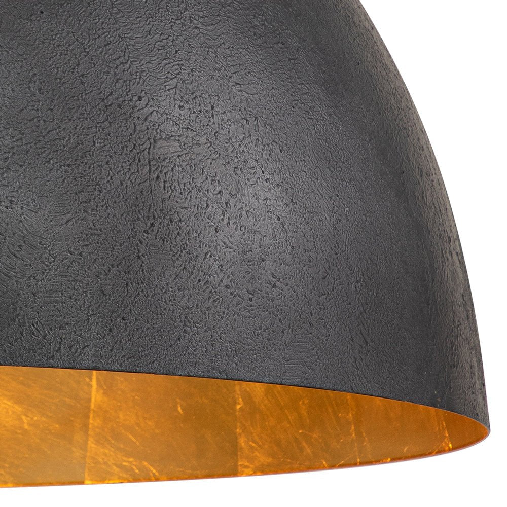 Domarra industrielle Pendelleuchte mit kuppelförmigem Lampenschirm aus Metall in Goldblatt-Optik