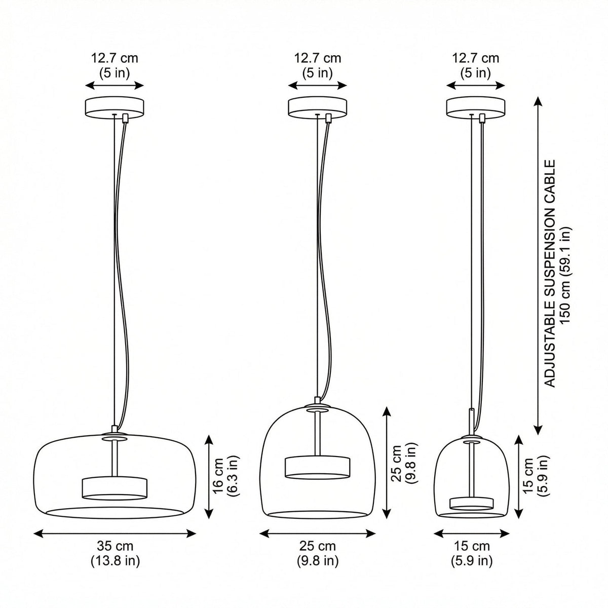 Getöntes Glas-Pendelleuchte Lumira Nordic