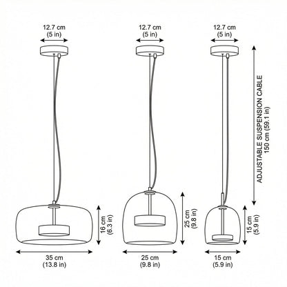 Getöntes Glas-Pendelleuchte Lumira Nordic
