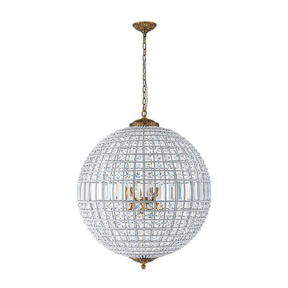Crystavelle Regency-Messing-Kristallkugel-Kronleuchter