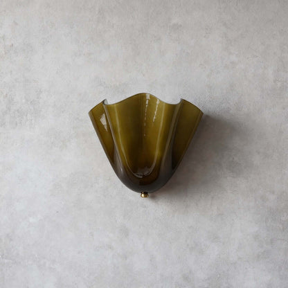 Wandleuchte aus Drapé-Glas