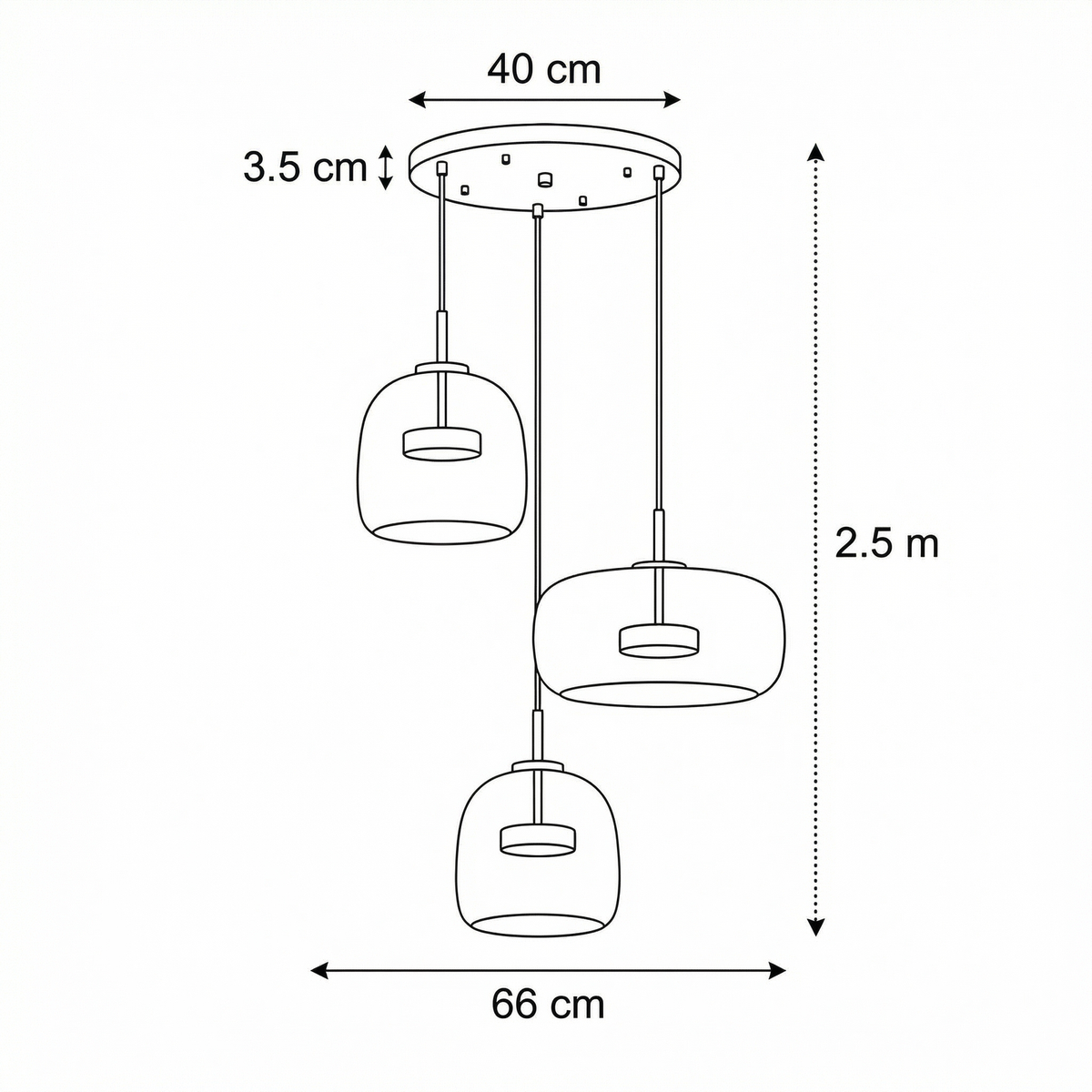 Getöntes Glas-Pendelleuchte Lumira Nordic