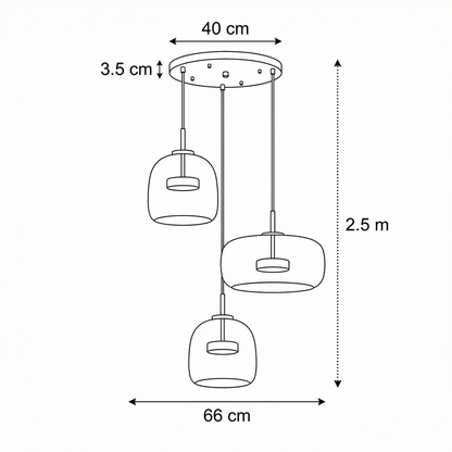 Getöntes Glas-Pendelleuchte Lumira Nordic
