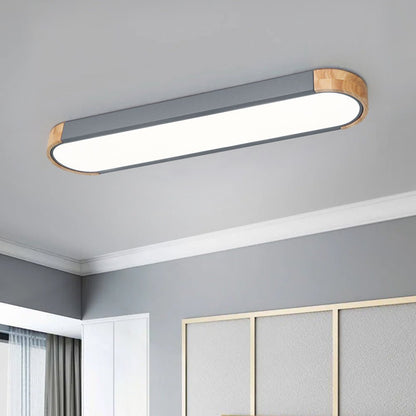 Ovalyn minimalistischer ovaler LED-Deckenleuchte aus Holz
