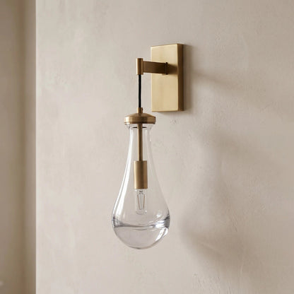 Tropfenförmige Glas-Wandleuchte
