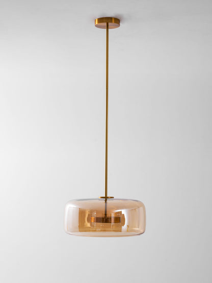 Handgeblasene Pendelleuchte mit Glasglocke