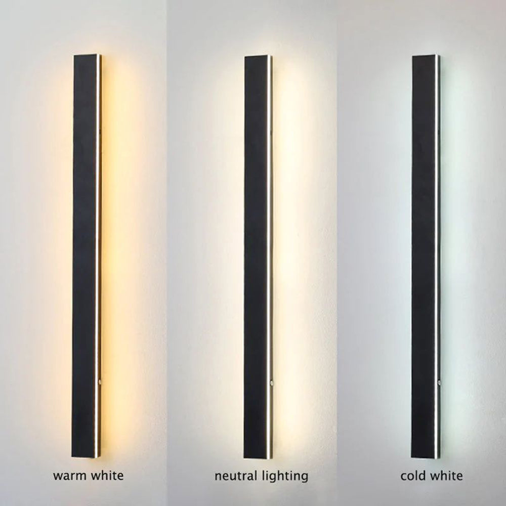 Veldrin minimalistisches, schlankes schwarzes Außen-Wandlicht aus Metall