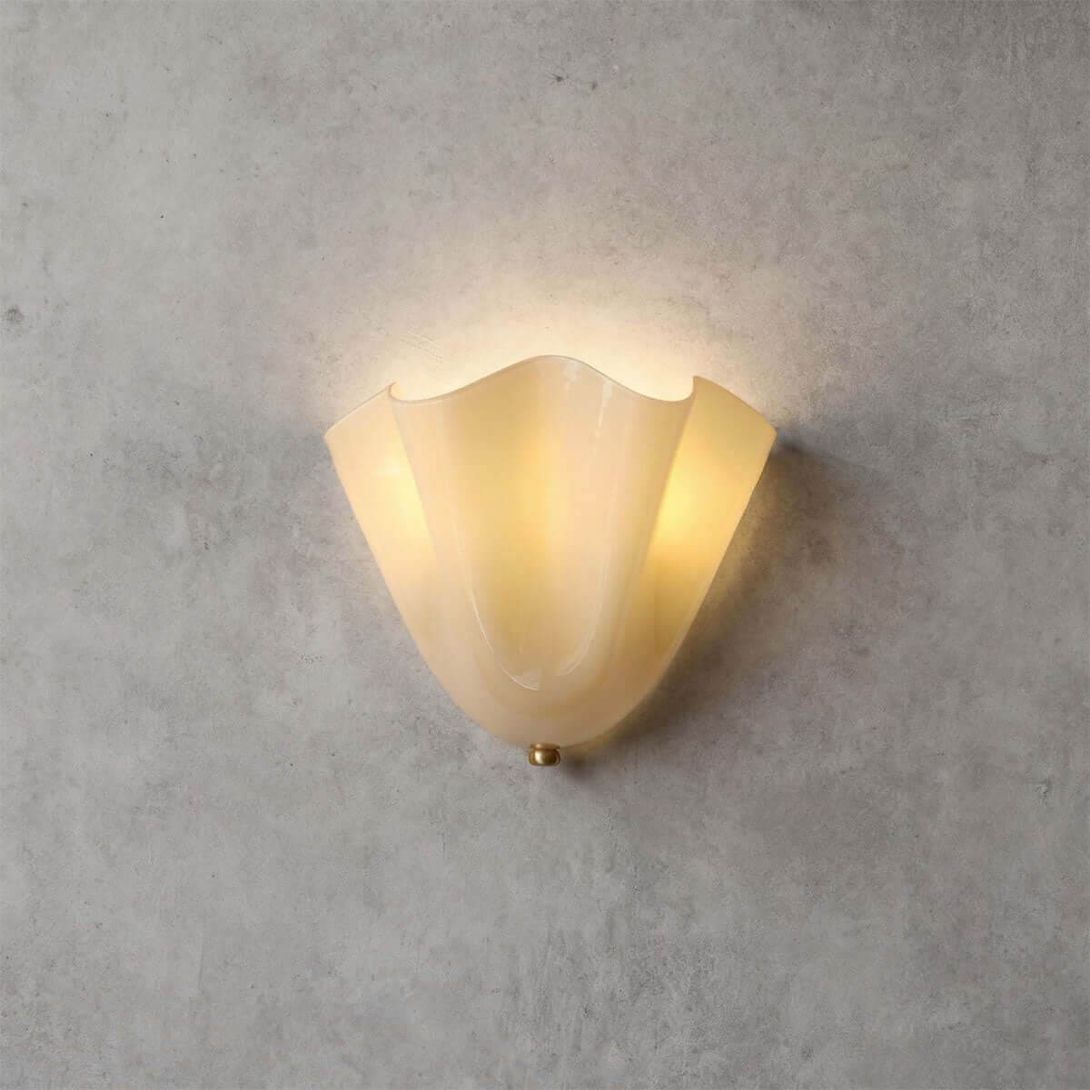 Wandleuchte aus Drapé-Glas
