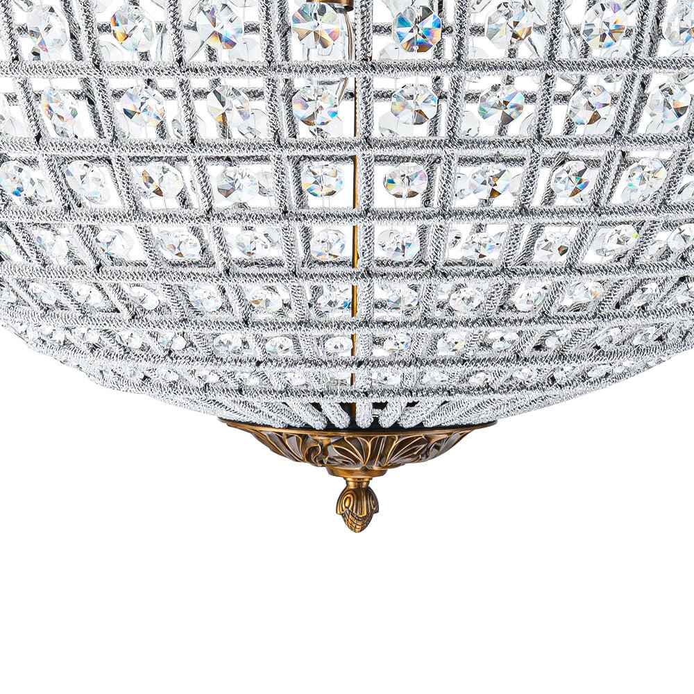 Crystavelle Regency-Messing-Kristallkugel-Kronleuchter
